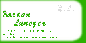 marton lunczer business card